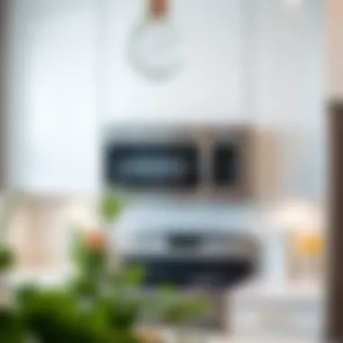 Modern Kitchen Installation of Over-the-Range Microwave Modern kitchen with installed 20-inch microwave