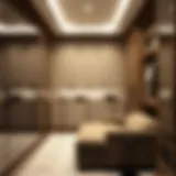 Elegant full wall closet design showcasing modern features and finishes