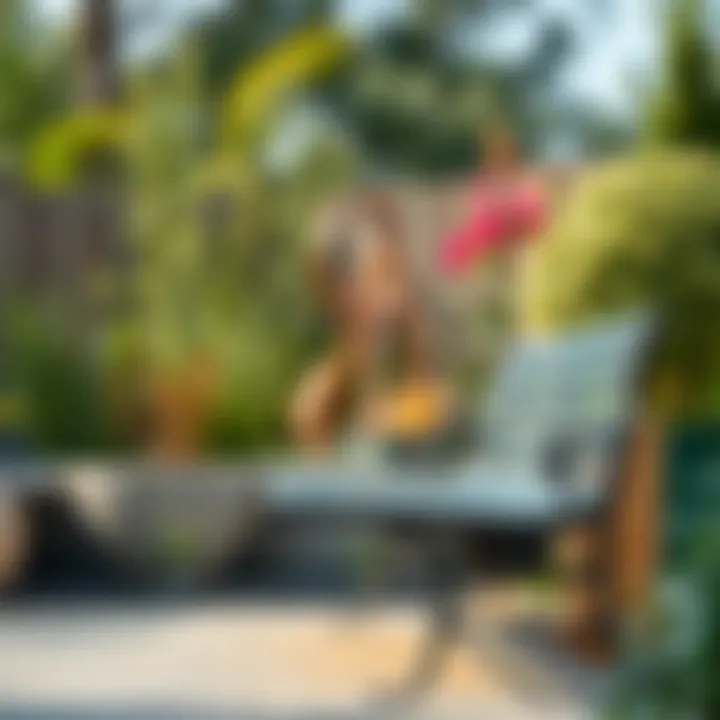 Sleek Designs: Metal Benches in Outdoor Spaces Modern metal bench with a contemporary design in a garden