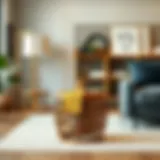 Contemporary Elegance: Basket Side Table Stylish basket side table with a lid in a modern living room setting