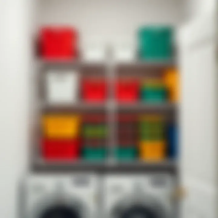 Colorful Bins on Shelves for Effective Organization Colorful bins on shelves for effective organization