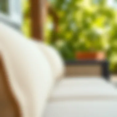 Close-up of high-quality fabric used in patio cushions