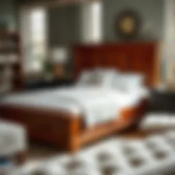 Elegant wooden Chicago bed frame showcasing craftsmanship