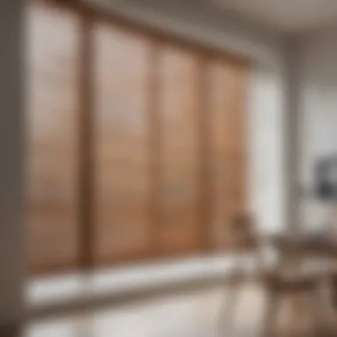 Stylish wooden blinds enhancing a minimalist interior