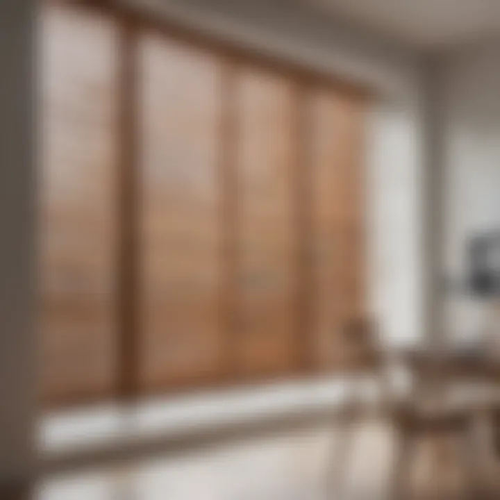 Stylish wooden blinds enhancing a minimalist interior