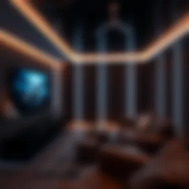 LED Strips in Home Theater Setup Creative use of LED strips in a home theater setup for an immersive experience