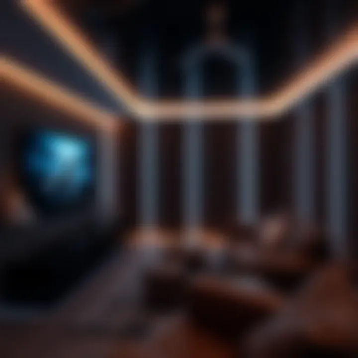 LED Strips in Home Theater Setup Creative use of LED strips in a home theater setup for an immersive experience