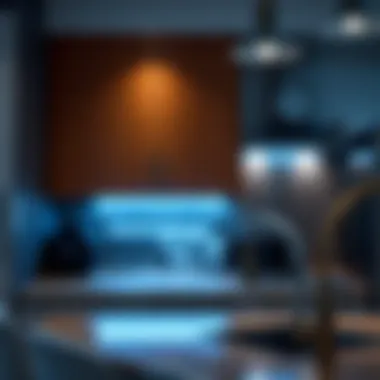 LED Strip Installation Under Kitchen Cabinets Installation of LED strips under kitchen cabinets enhancing workspace