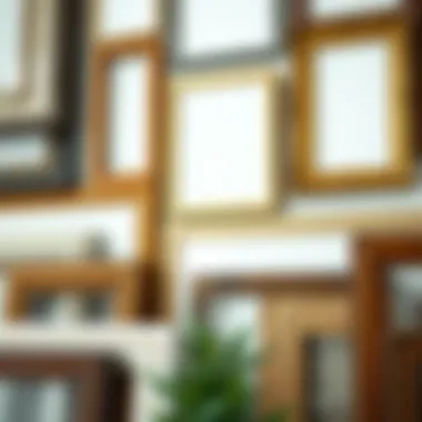 Diverse Frame Styles Close-up of diverse picture frame styles and materials