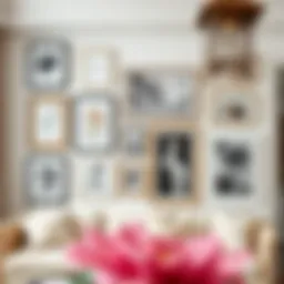 Elegant arrangement of picture frames on a gallery wall