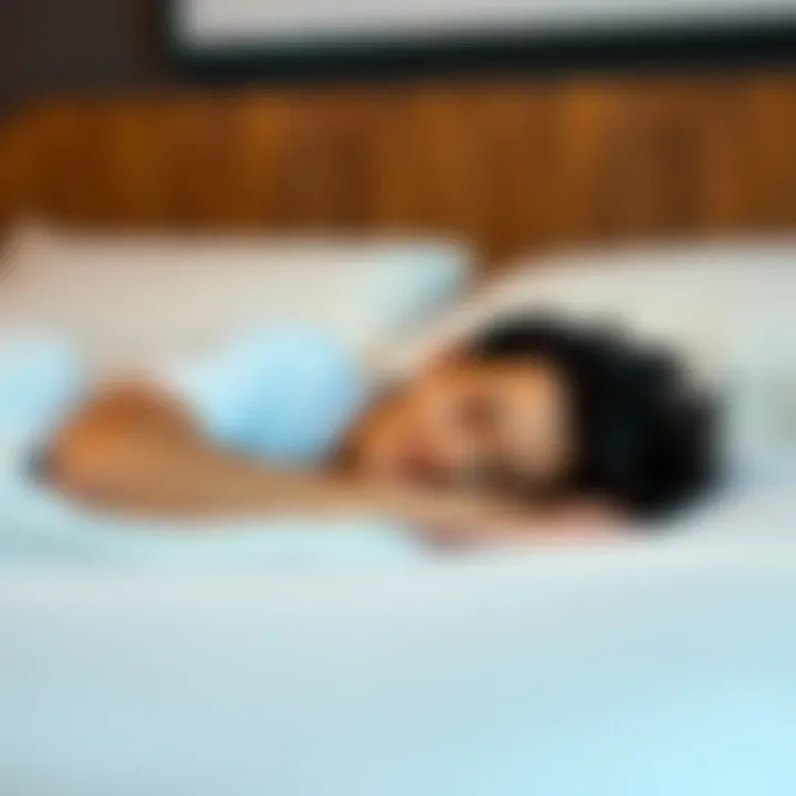 Experiencing Comfort and Rest Person enjoying a restful sleep on a four-inch memory foam king-size mattress.