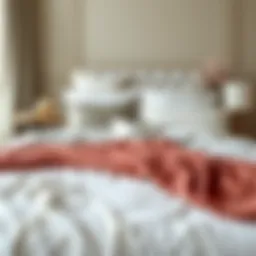 Elegant bedsheet display showcasing various fabrics