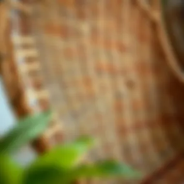 Intricate Weaving Patterns of Wicker Close-up of the intricate weaving patterns of a wicker egg chair