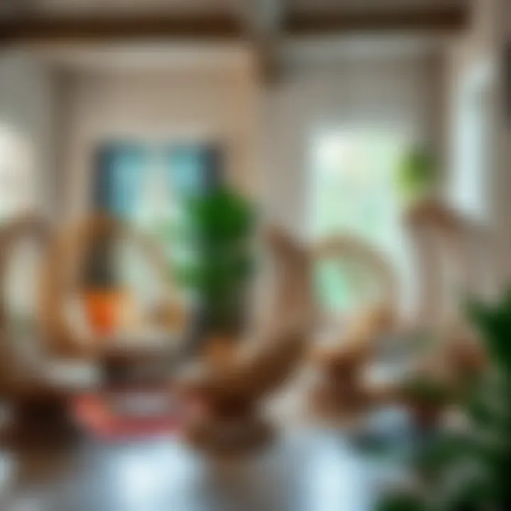 Stylish Interior with Various Wicker Designs Stylish interior featuring various wicker hanging egg chair designs