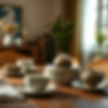 Elegant Contemporary Dinner Set Elegant contemporary dinner set displayed on a rustic wooden table