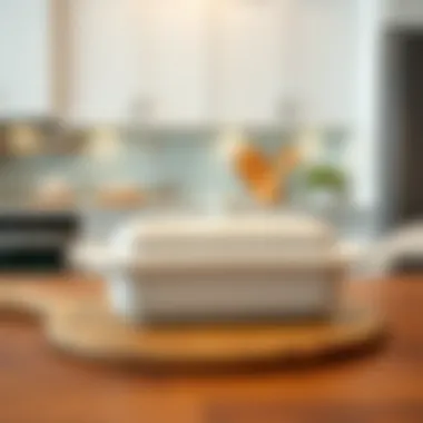 Corelle Butter Dish in Modern Kitchen Elegant Corelle butter dish with lid in a kitchen setting