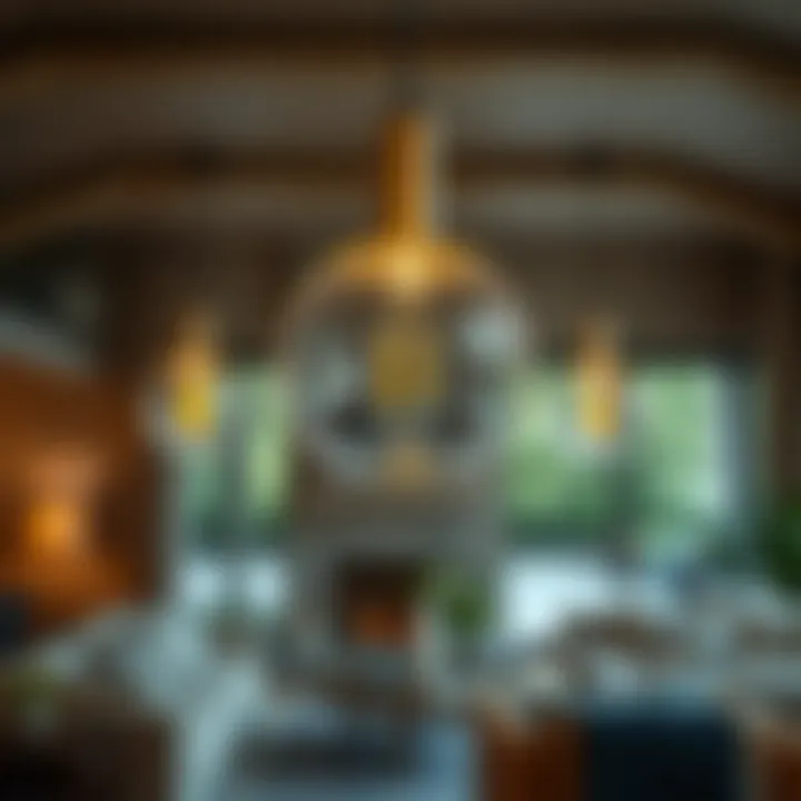 Dazzling Glass Pendant Lights in a Cozy Living Space Dazzling glass pendant lights illuminating a cozy living space