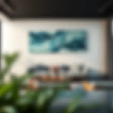 Stylish Glass Wall Art Piece Stylish glass wall art piece adding sophistication to a modern living room