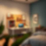 Modern study desk with built-in storage