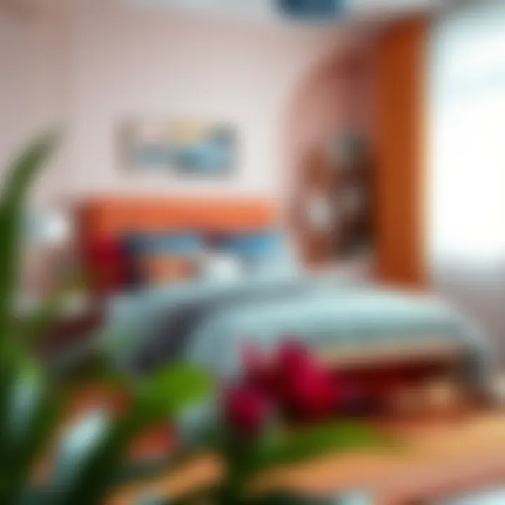 Chic Bed Design for Teen Spaces Stylish bed with vibrant bedding