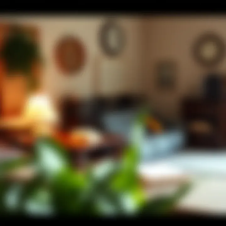 Charming Vintage Workspace Cozy corner office with a vintage desk and soft lighting