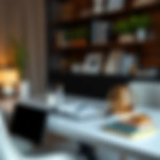 Sophisticated Desk Arrangement Elegant home desk with chic accessories