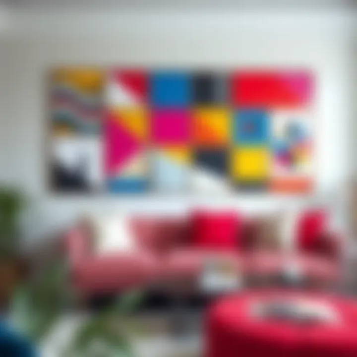 Vibrant Geometric Wall Collage Modern geometric collage with vibrant colors