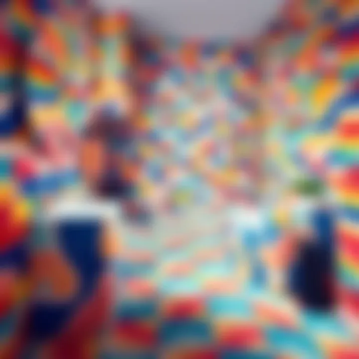 Colorful bathroom tiles in a vibrant design