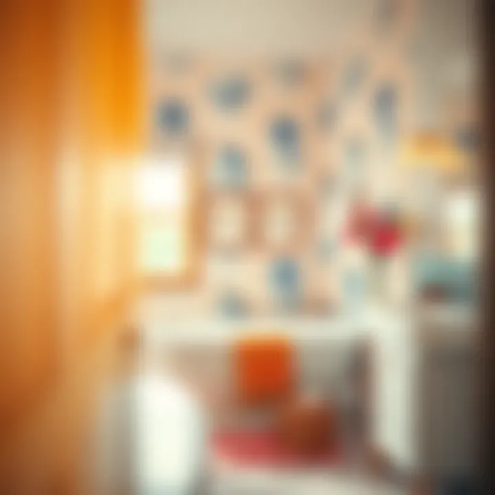 A serene bath setting with rainbow-themed decor