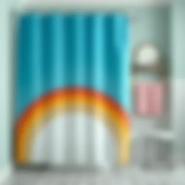 A beautifully designed rainbow shower curtain