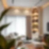 Modern Elegance of Curved Corner Shelves Elegant curved corner shelf in a modern living room