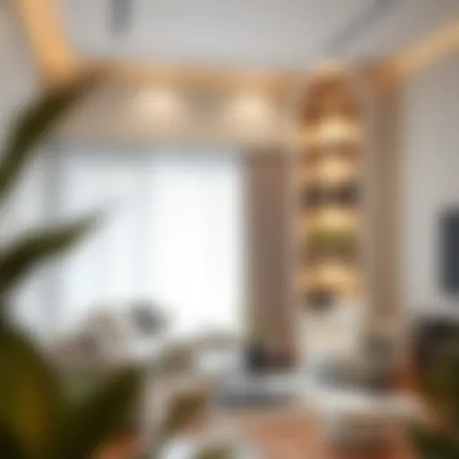 Modern Elegance of Curved Corner Shelves Elegant curved corner shelf in a modern living room