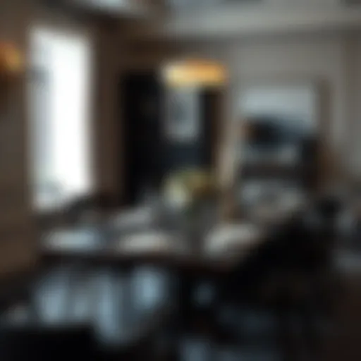 Elegant dark wood extending table set for dinner