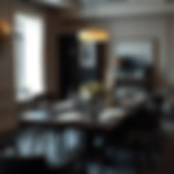 Sophisticated Dining Experience with Dark Wood Elegant dark wood extending table set for dinner