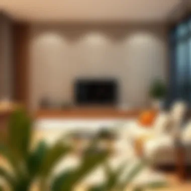 Modern living room featuring the Detolf acrylic shelf