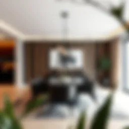 Elegant dining privacy screen enhancing a modern dining space