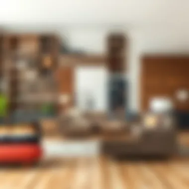 Diverse Styles and Materials in Modular Furniture A collage of various modular furniture styles and materials