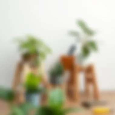 Crafting Creativity: A DIY Journey with Wooden Plant Stands DIY wooden plant stand project with tools and materials