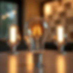 Close-up view of an e17 base LED bulb showcasing its design and features