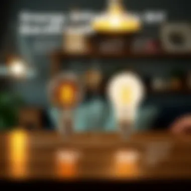 Illustration depicting the energy efficiency of e17 base LED bulbs compared to traditional bulbs