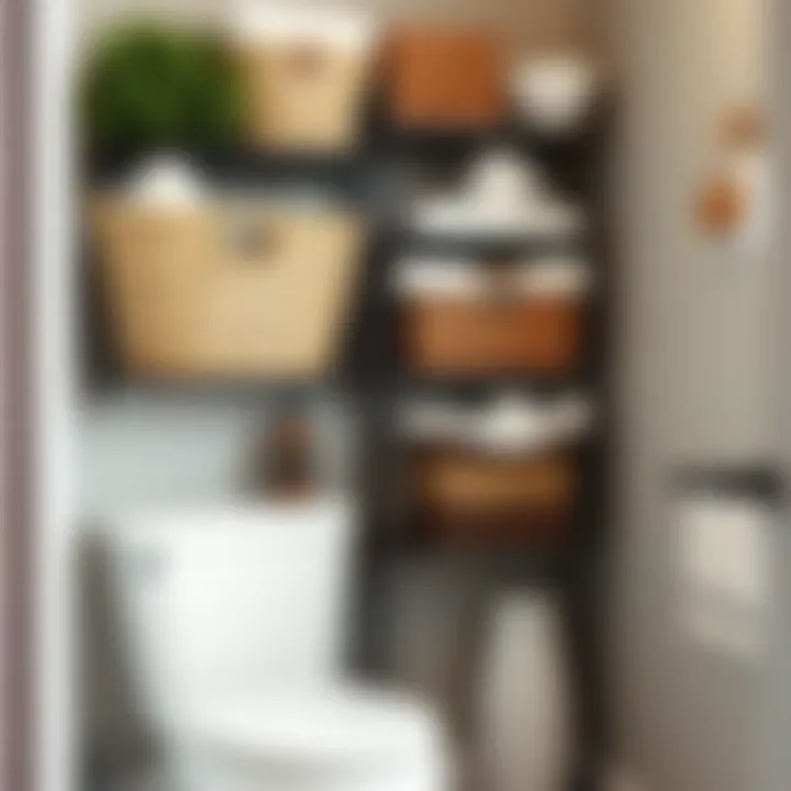 Creative use of decorative baskets for functional storage