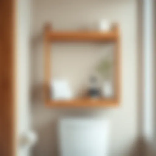 Stylish Wooden Shelving Above Toilet Elegant wooden shelving above toilet for stylish storage