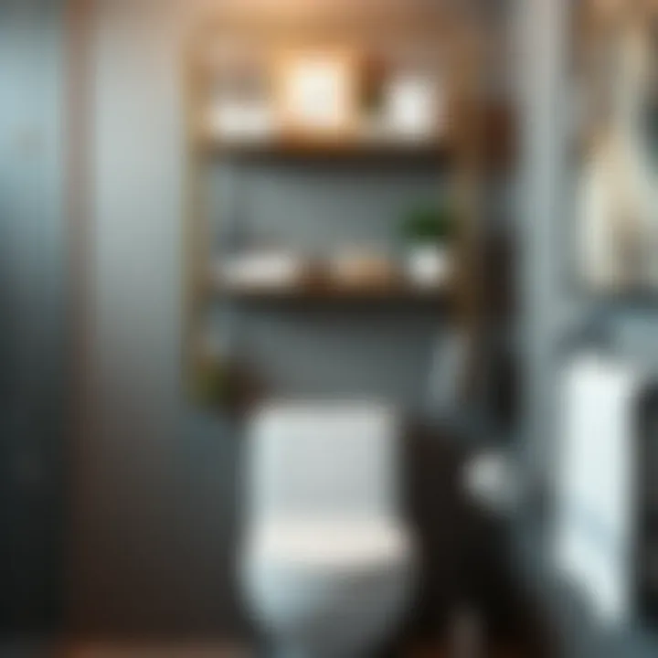 Modern metal racks designed for bathroom organization