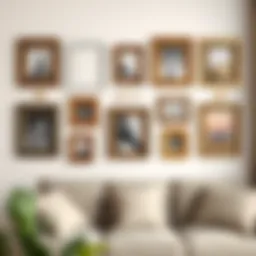 Elegant arrangement of various photo frames showcasing a blend of modern and vintage styles.