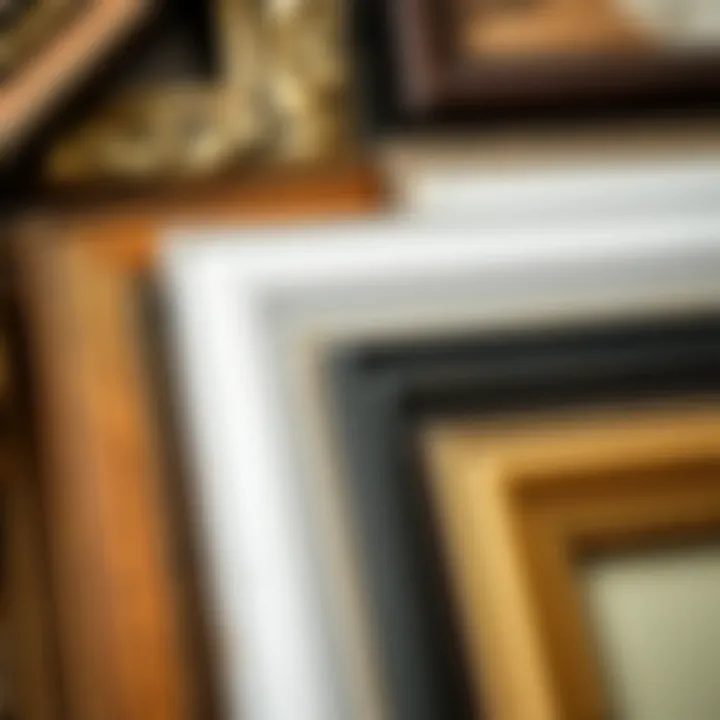 Materials and Textures in Photo Frames A close-up view of intricate frame designs highlighting different materials and textures.