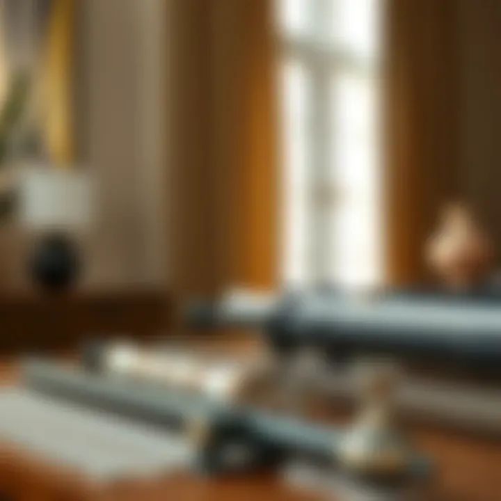 Diverse Material Choices for Curtain Rods Variety of materials for curtain rods displayed on a table