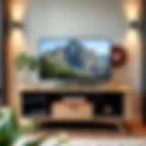 Elegant TV stand showcasing modern design with natural wood finish.