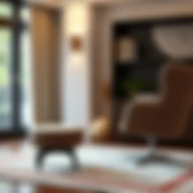 Elegant Modern Accent Chair with Foot Stool Elegant modern accent chair with foot stool in a stylish living room setting