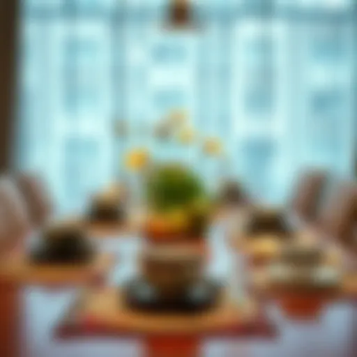 Harmonious Dining Arrangement Elegant setting featuring matching placemats and coasters