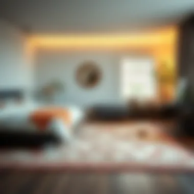 Layering Techniques for Enhanced Depth Layered rugs creating depth in a stylish bedroom